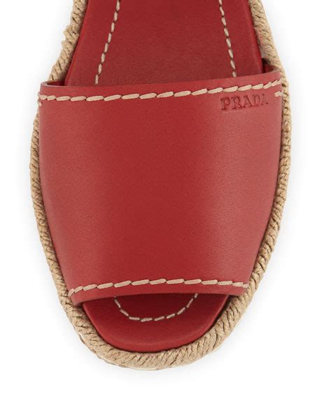 prada canvas espadrilles|Prada espadrille flat sandals scarlatto.